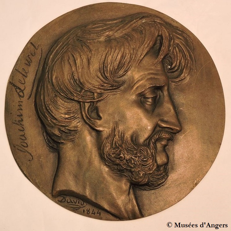 Bronze medal, 16.2 cm, of Joachim Lelewel, uniface, by David d'Angers, 1844.