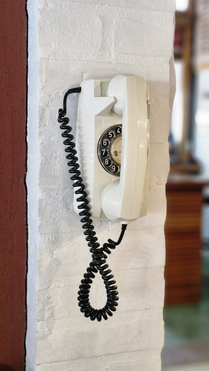 Rotary dial wall phone