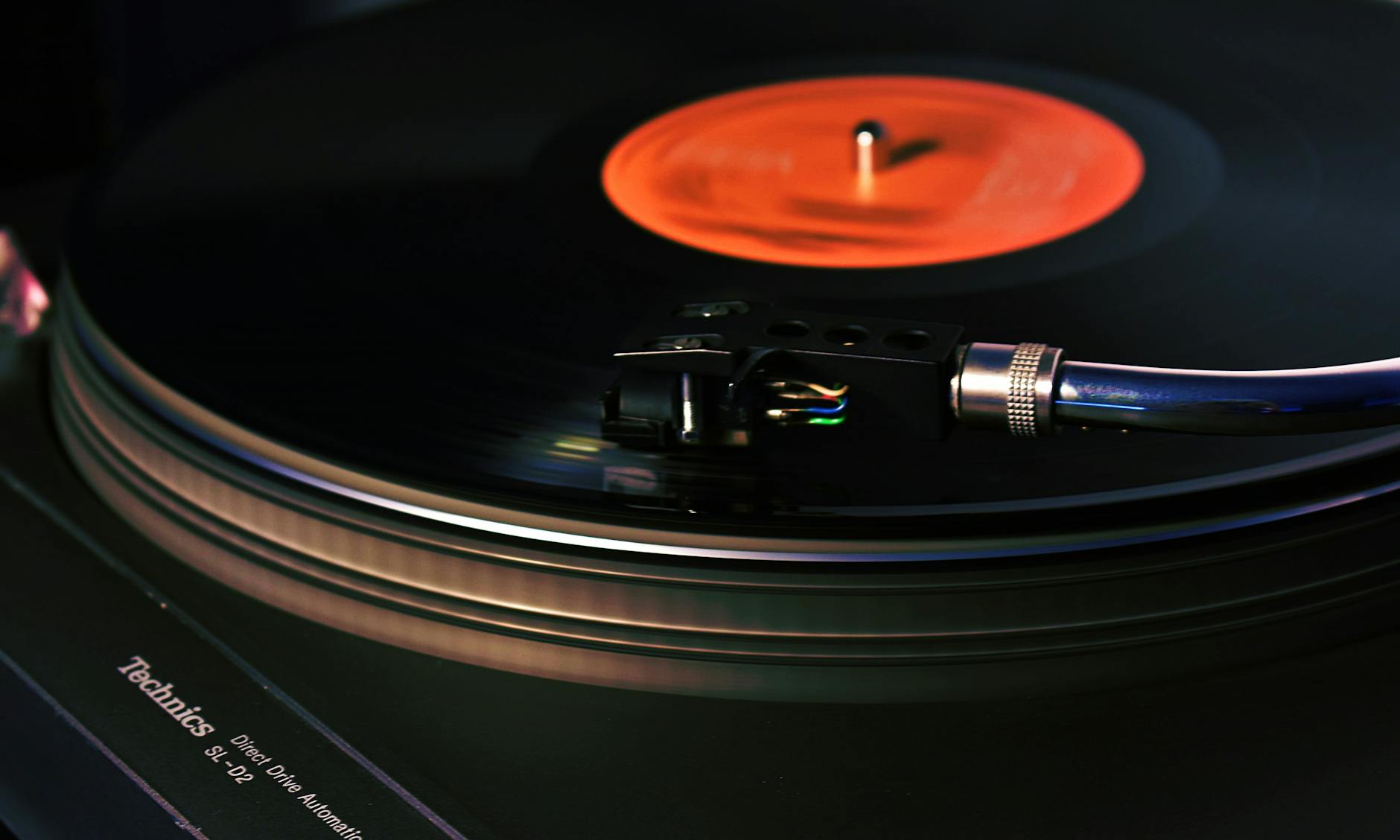 Vinyl record on turntable